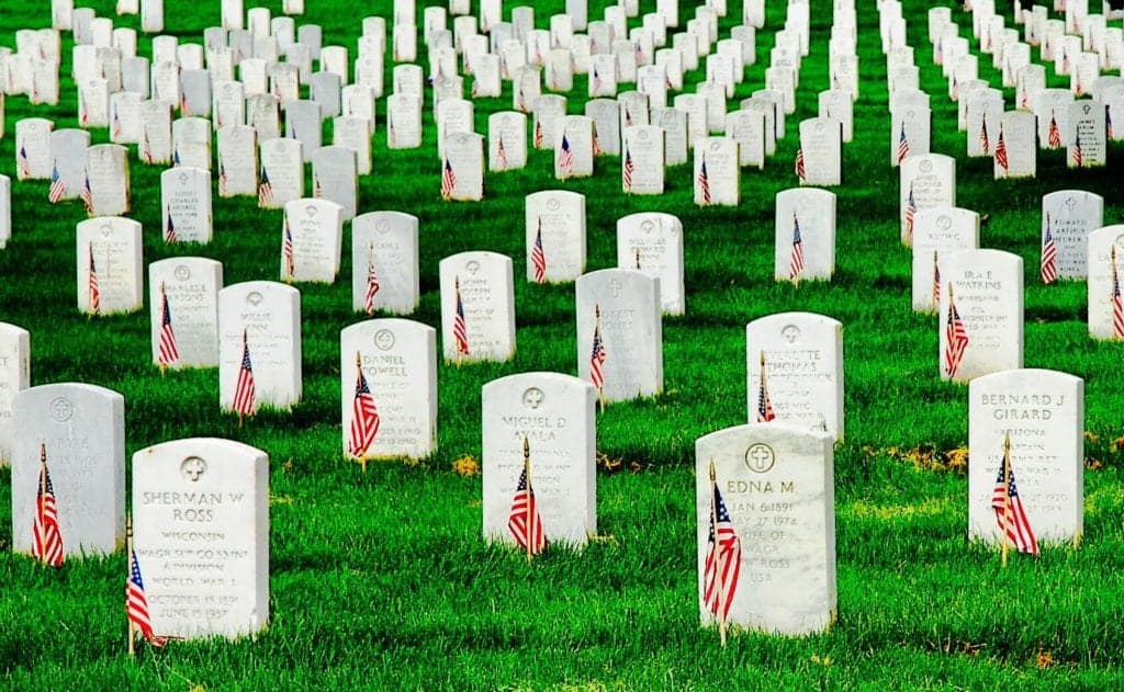 Arlington National Cemetery in washington dc. White graves.