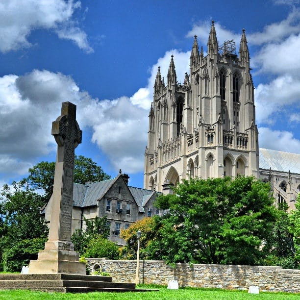 Washington National Cathedral on a warm day.