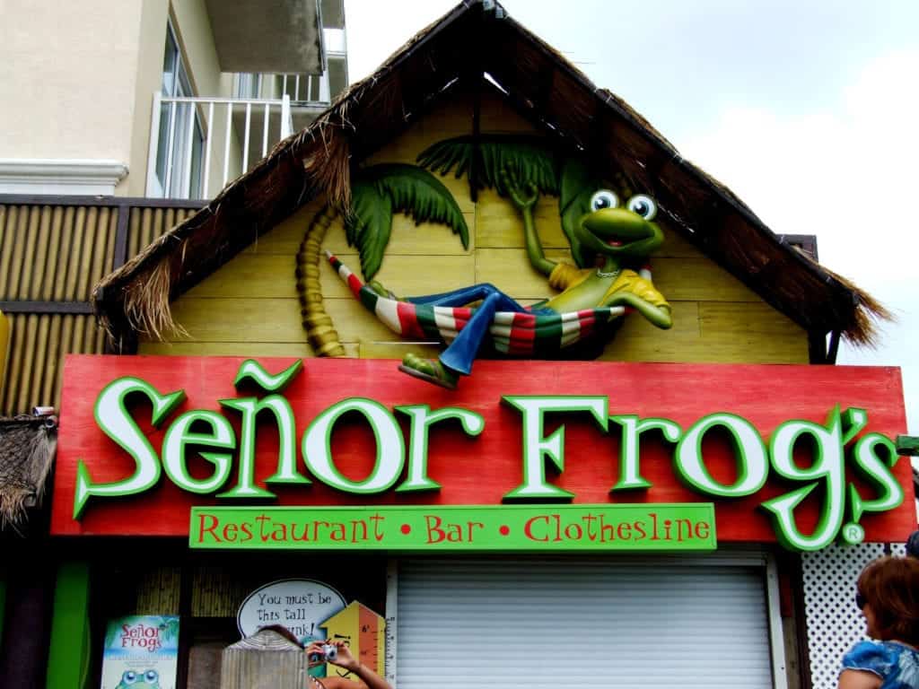 Logotyp för Senor frogs.