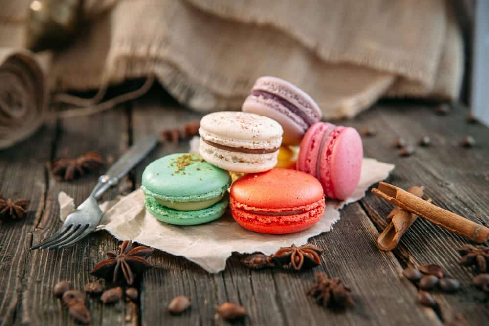 Colorfull macarons in france.