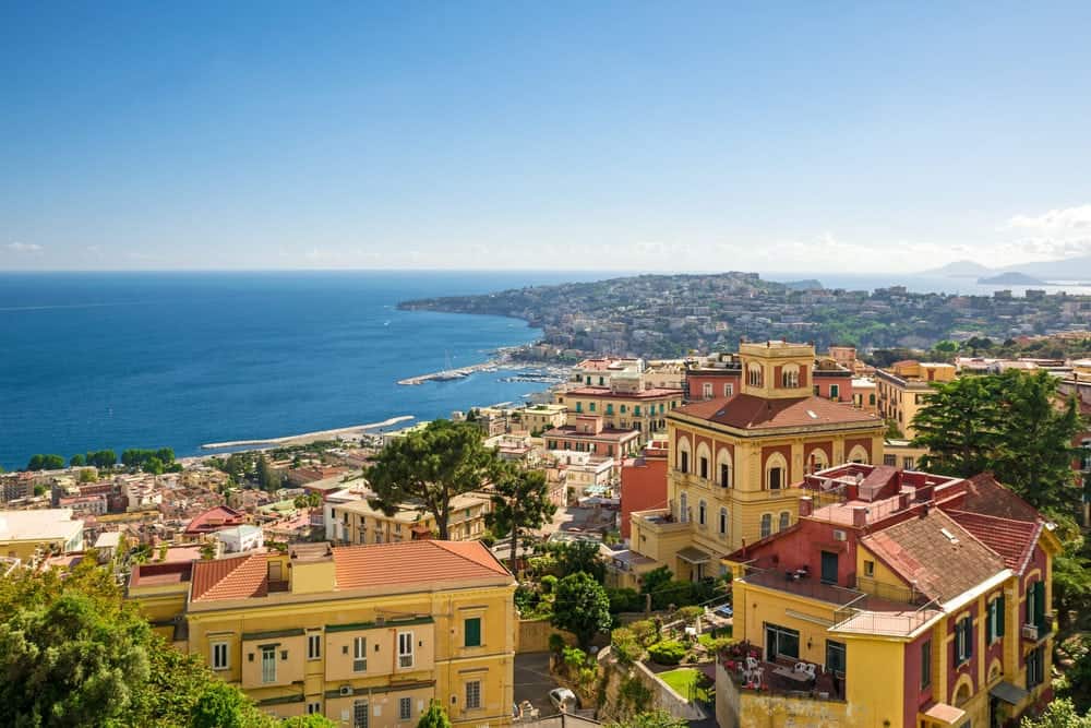beautiful view of the coast of Naples, Italy