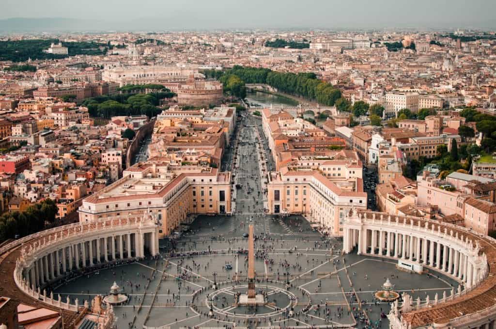 Vatican city, also known as Vatikanstaten in Rome during the day from above.