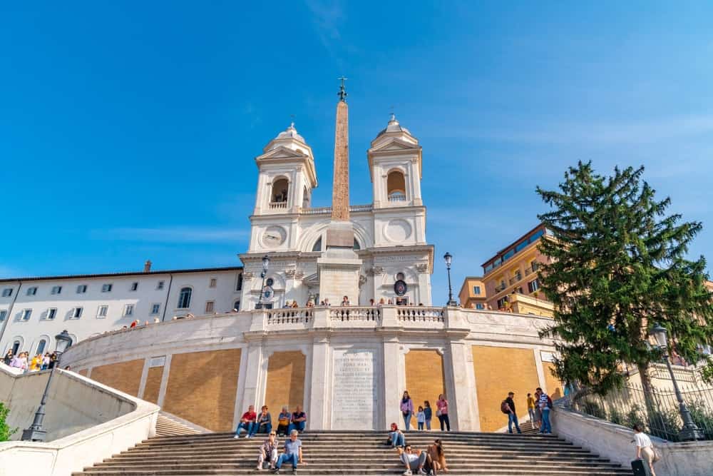 View from below over the Spanish steps in Rome, italy.