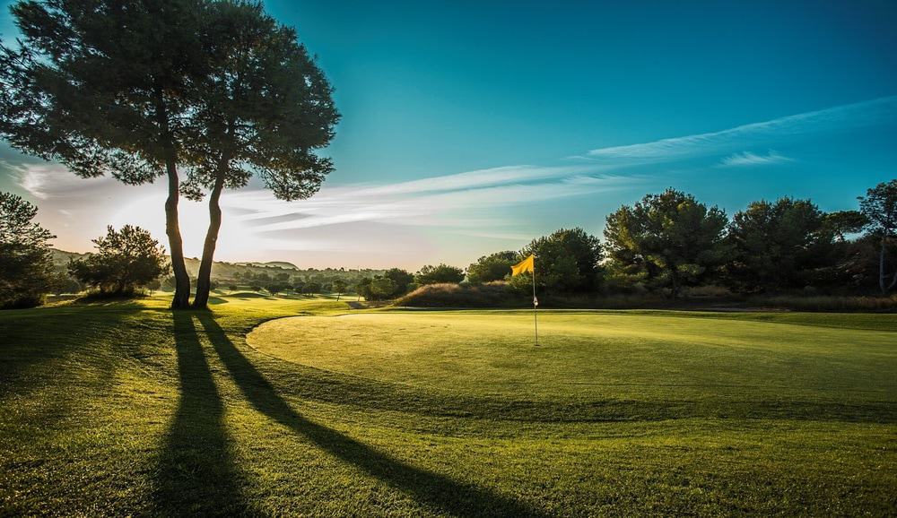 Green and sky with beautiful view in Alenda Golf, spain.