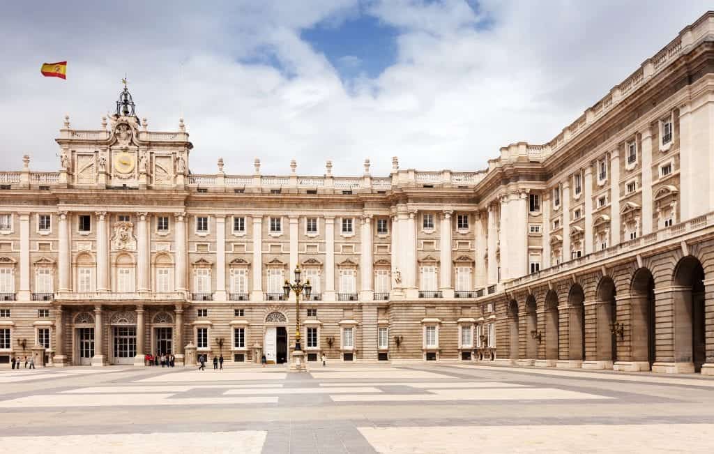 Royal palace of Madrids courtyard.