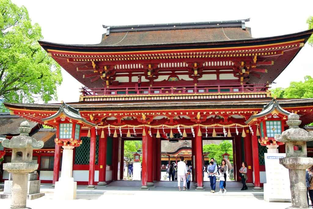 Rött tempel i dazaifu.