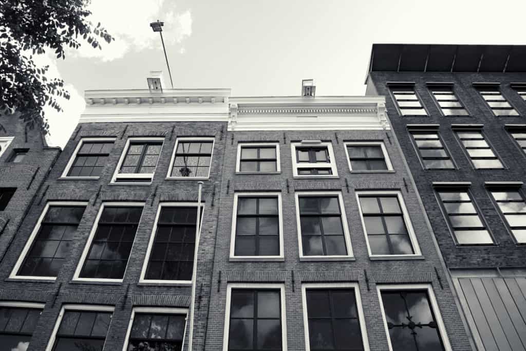 Gammalt hus Anne Frank.
