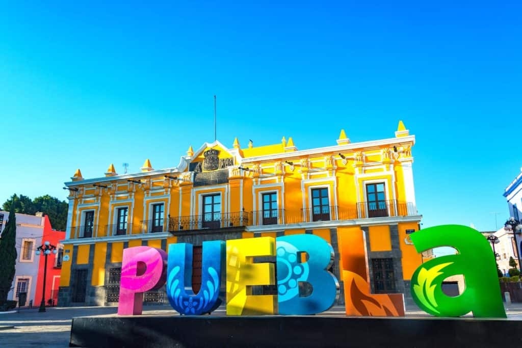 Puebla skylt.