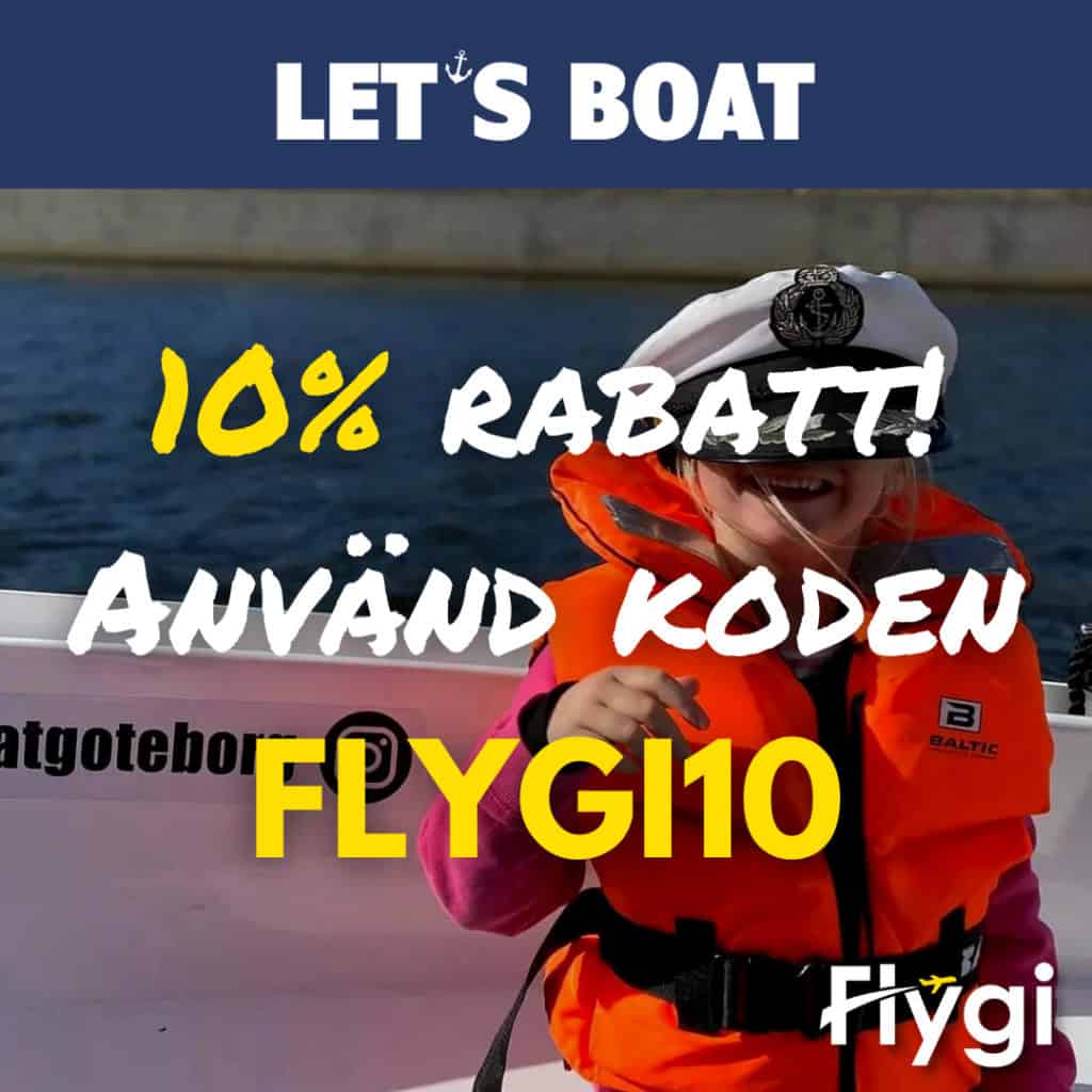 Flygi rabattkod lets boat